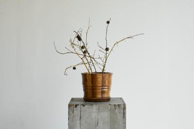 Striped Antique Vase in Solid Wood 19th Century