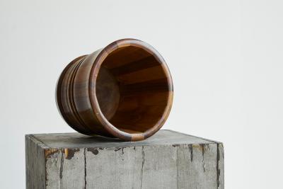 Striped Antique Vase in Solid Wood 19th Century