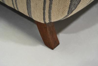 Striped Art Deco Armchair with Beech Armrests Europe ca 1930s