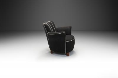 Striped Black Armchair Europe 20th Century