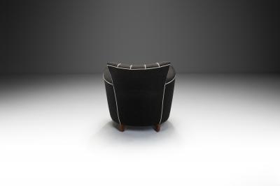 Striped Black Armchair Europe 20th Century