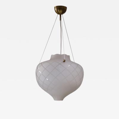 Striped frosted glass pendant