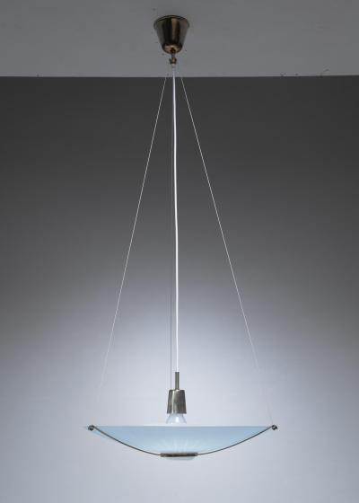 Striped frosted glass pendant Sweden 1940s