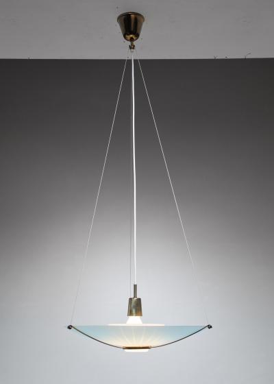 Striped frosted glass pendant Sweden 1940s