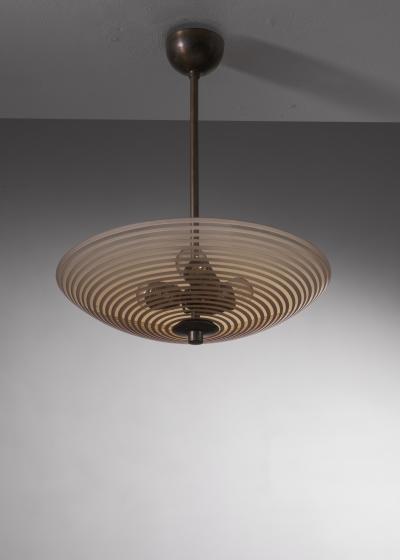 Striped glass pendant lamp