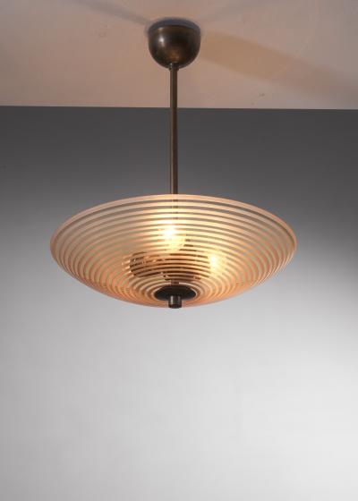 Striped glass pendant lamp