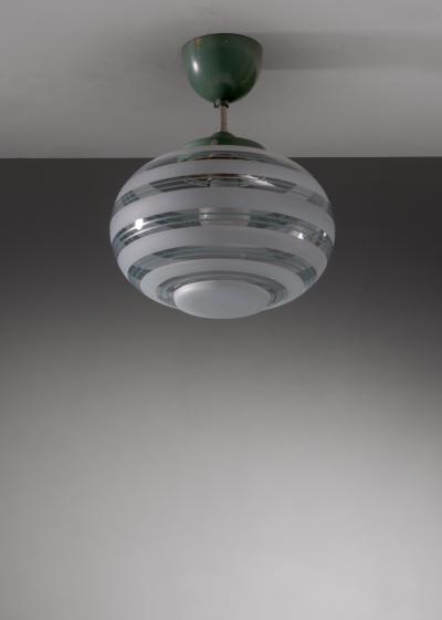 Striped glass pendant lamp
