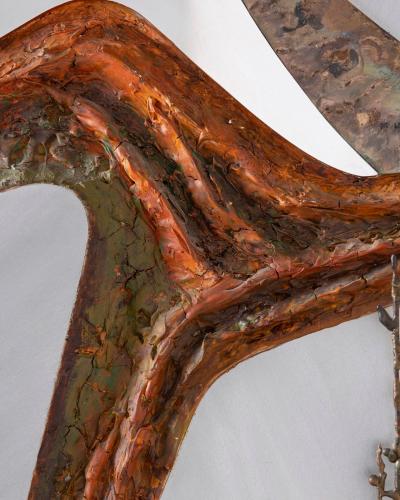 Stuart Mathews Abstract Mid Century Modern Mountain Landscape Wall Sculpture