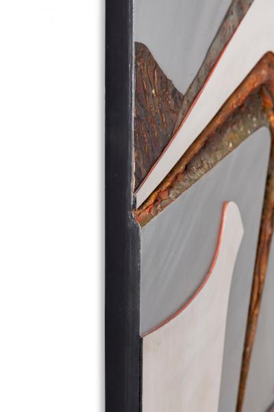 Stuart Mathews Abstract Mid Century Modern Mountain Landscape Wall Sculpture