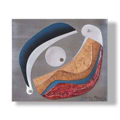 Stuart Mathews Abstract Mixed Media Wall Sculpture Diptych
