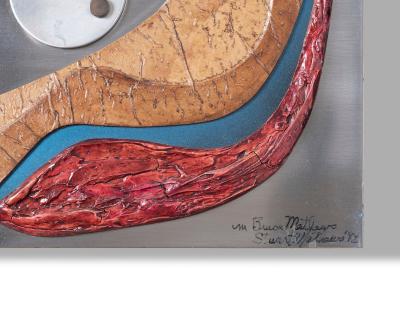 Stuart Mathews Abstract Mixed Media Wall Sculpture Diptych