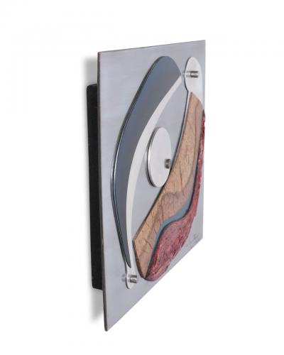 Stuart Mathews Abstract Mixed Media Wall Sculpture Diptych