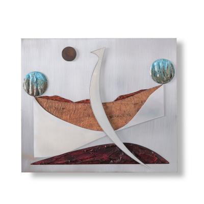 Stuart Mathews Abstract Mixed Media Wall Sculpture Diptych