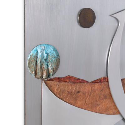 Stuart Mathews Abstract Mixed Media Wall Sculpture Diptych