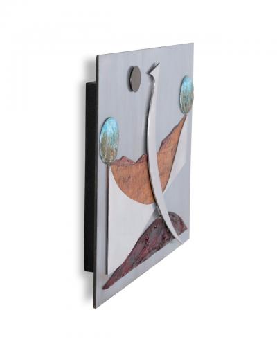 Stuart Mathews Abstract Mixed Media Wall Sculpture Diptych