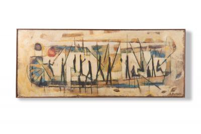 Stuart Robert Purser Five Foot Long Riverboat Oil Painting Mid Century 1949