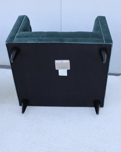 Stuart Scott Tufted Tux Club Chairs In Velvet