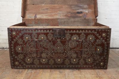 Studded Leather Travel Chest