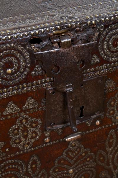 Studded Leather Travel Chest