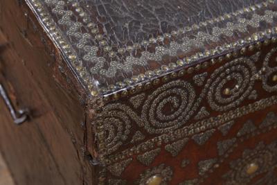 Studded Leather Travel Chest