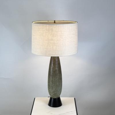 Studio Ceramic Lamp with Custom Linen Shade and Diffuser