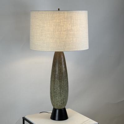 Studio Ceramic Lamp with Custom Linen Shade and Diffuser
