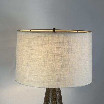 Studio Ceramic Lamp with Custom Linen Shade and Diffuser