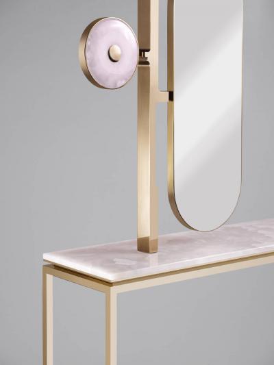 Studio MVW JinShi Pink Jade Luminous Console with Pink Jade Top