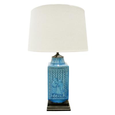 Studio Made Ceramic Table Lamp with Chinese Motifs 1950s