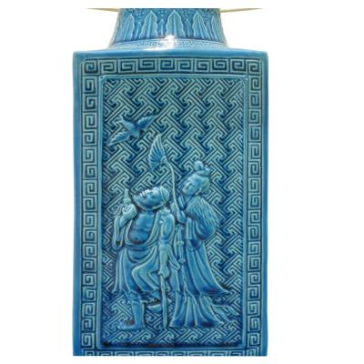 Studio Made Ceramic Table Lamp with Chinese Motifs 1950s