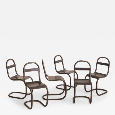 Studio Made Industrial Cantilever Dining Chairs Set of 6