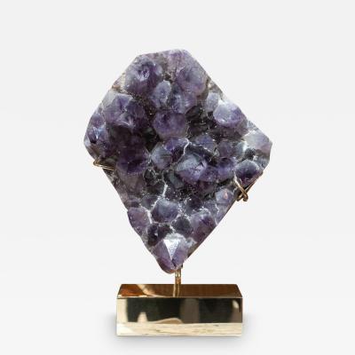 Studio Maison Nurita Large Amethyst Specimen with Polished Brass Base