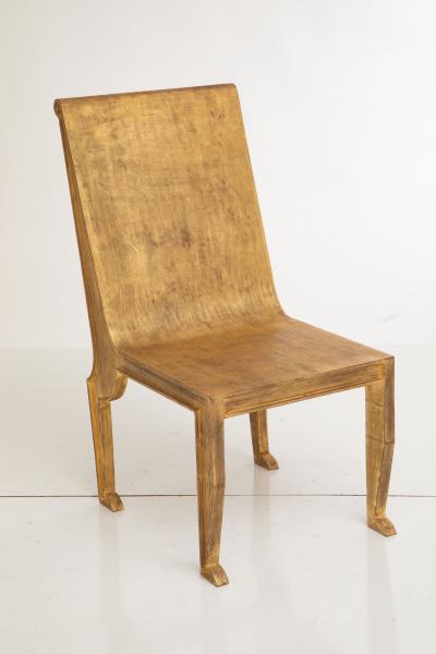 Studio Metal Faux Gold Leaf Patina Occasional Chair