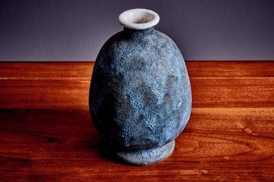 Studio Pottery Vase with Crater Glaze