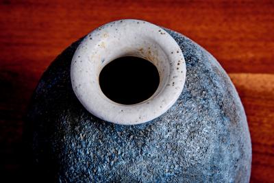 Studio Pottery Vase with Crater Glaze