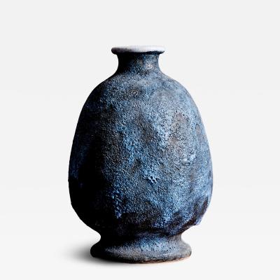 Studio Pottery Vase with Crater Glaze