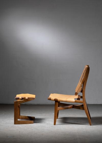 Studio crafted lounge chair with ottoman