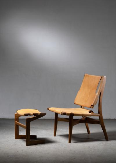 Studio crafted lounge chair with ottoman