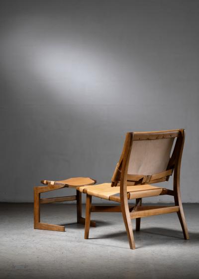 Studio crafted lounge chair with ottoman