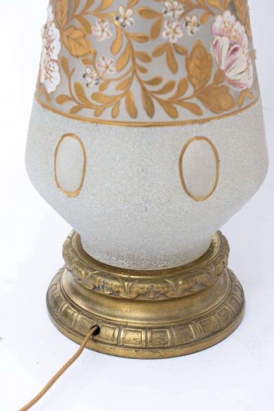 Stunning 1950s Pair of Fenton Coin Dot Frosted Glass Table Lamps