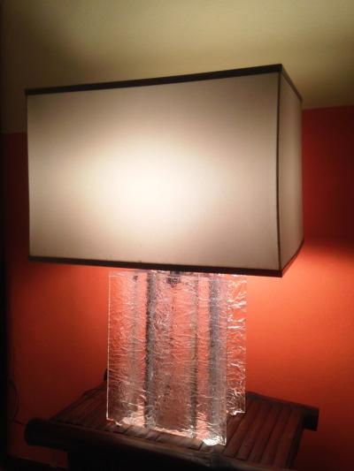 Stunning 1970s Large French Lamp in Perspex