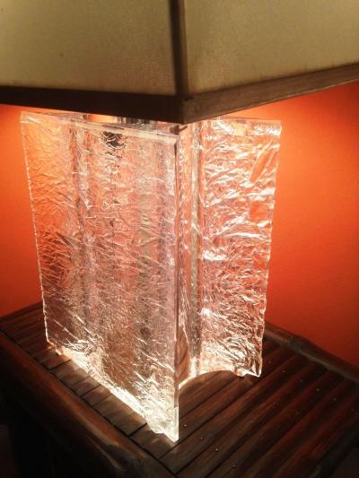 Stunning 1970s Large French Lamp in Perspex