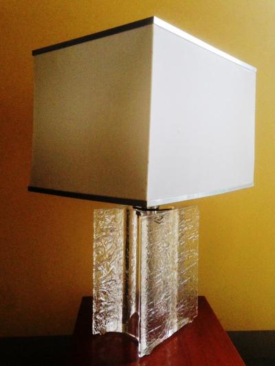 Stunning 1970s Large French Lamp in Perspex