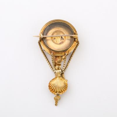 Stunning Antique Georgian Floral 10K Gold Brooch W Round Cut Amethysts