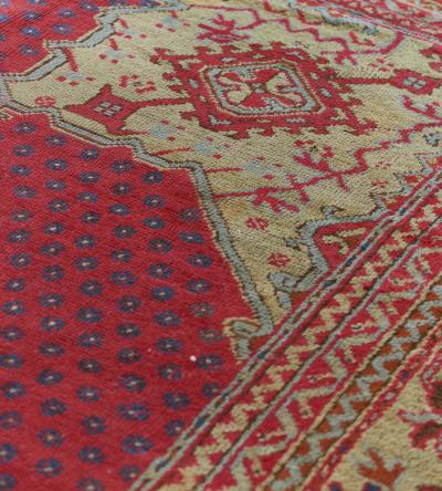 Stunning Antique Handwoven Wool Oushak Rug