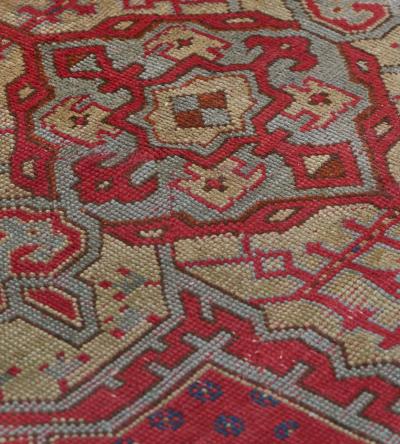 Stunning Antique Handwoven Wool Oushak Rug