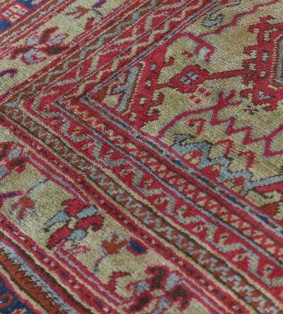 Stunning Antique Handwoven Wool Oushak Rug
