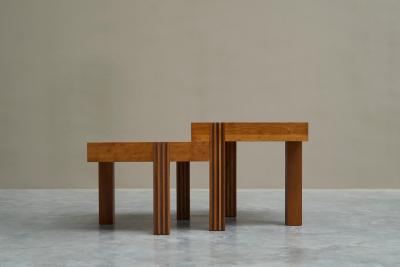 Stunning Architectural Set of Sectional Coffee or Side Tables 1980s