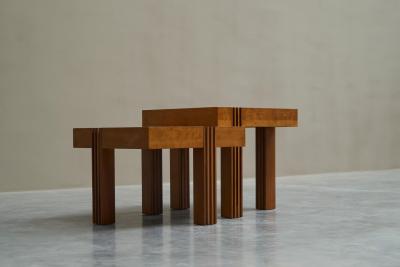 Stunning Architectural Set of Sectional Coffee or Side Tables 1980s