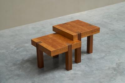 Stunning Architectural Set of Sectional Coffee or Side Tables 1980s